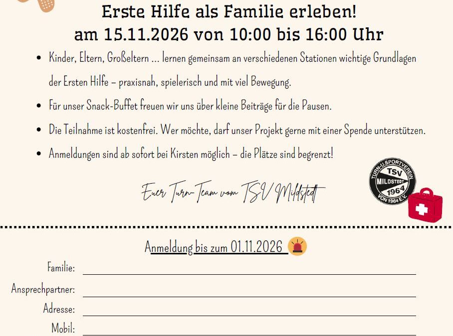 Fit für den Notfall: Erste Hilfe für Familien geht in die nächste Runde – Jetzt Anmelden